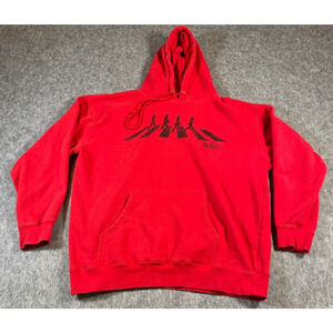 The BEATLES "Abbey Road" Graphic Hoodie Size XL Red 2014 Sweatshirt